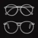 thick round wire-framed glasses image